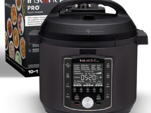 Instant Pot Pro (8 QT) 10-in-1 Pressure Cooker, Slow Cooker, Rice/Grain Cooker, Steamer, Sauté, Sous Vide, Yogurt Maker, Sterilizer, and Warmer, Includes App With Over 800 Recipes, Black