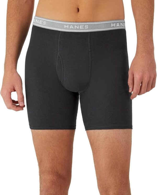 Hanes Men's Boxer Briefs, Cool Dri Moisture-Wicking Underwear, Cotton No-Ride-up for Men, Multi-Packs - Image 4