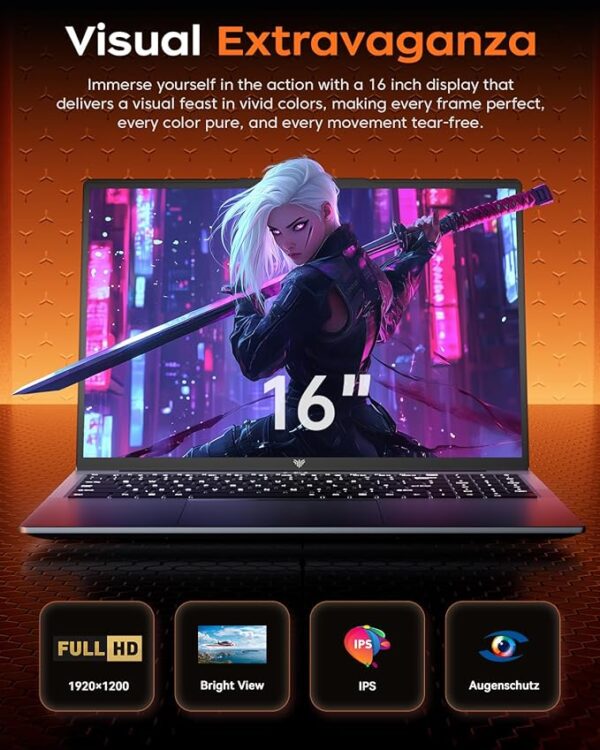2025 AMD Laptop, 16.0inch Laptop Computer with AMD Ryzen 7 5000 Series(8C/16T, Up to 4.5GHz), 16GB RAM 512GB NVMe SSD Windows 11 Laptop, Radeon RX Vega 8 Graphics,WiFi 6, Backlit KB - Image 5