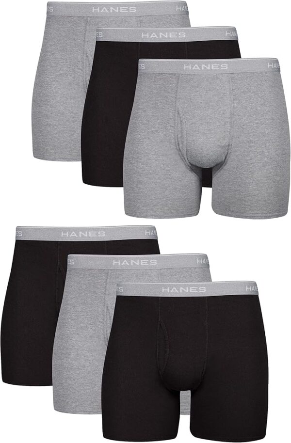 Hanes Men's Boxer Briefs, Cool Dri Moisture-Wicking Underwear, Cotton No-Ride-up for Men, Multi-Packs