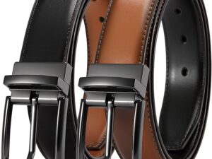 CHAOREN Mens Belts Leather 1 Pack - 1.25" Reversible Belts for Men for Dress Pants - One Belt, Two Colors