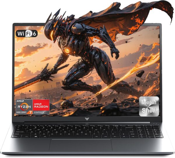 2025 New AMD Laptop, Laptop with AMD Ryzen 7 6800H (8C/16T, Up to 4.70GHz), 16GB DDR5 512GB NVMe SSD Laptop Computer, Up to 4TB, 16-inch FHD Display, WiFi 6, Backlit KB, Type-C, Dual Fans