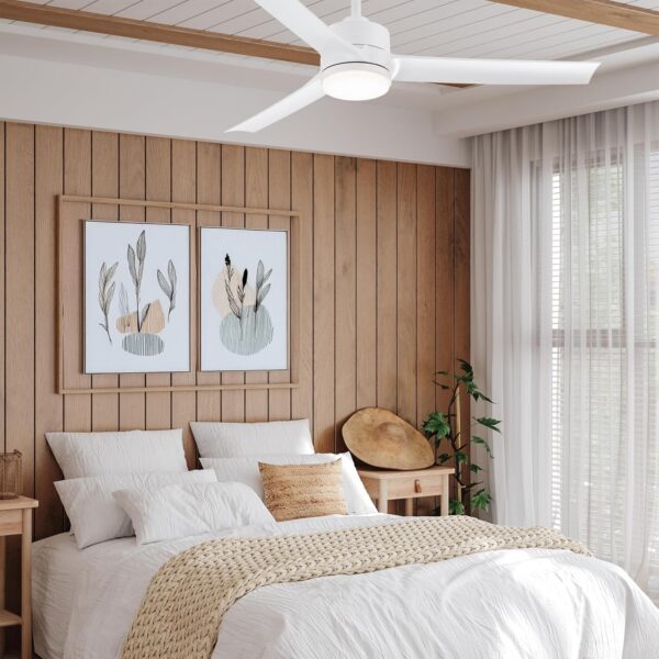 Cyclone Collection Smart Indoor and Outdoor 52in 3-Blade Ceiling Fan 2700K-6000K CCT Selectable LED Light Kit in Matte Black with Remote Control Works With iOS or Android App - Image 5